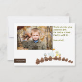 納屋周囲の庭の農場の誕生日のサンキューカード サンキューカード (裏面)