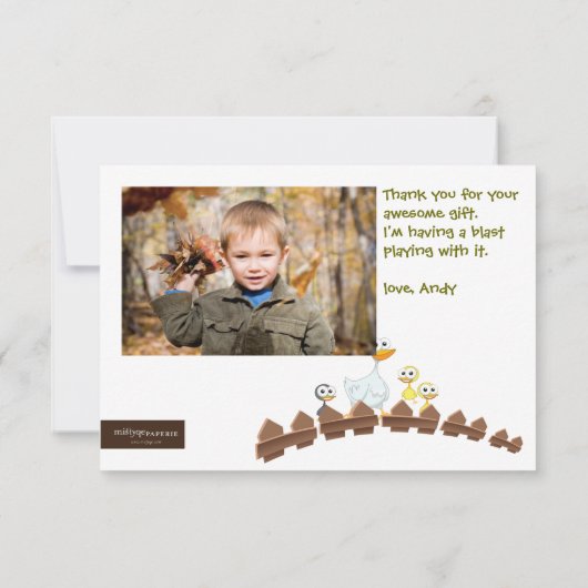 納屋周囲の庭の農場の誕生日のサンキューカード サンキューカード (裏面)