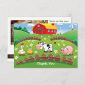 納屋周囲の庭の農場の誕生日のサンキューカード サンキューカード (正面/裏面)