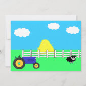 納屋周囲の庭の農場の誕生日の招待状 招待状 (裏面)