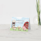 納屋周囲の庭の農場は折られるメッセージカードの│感謝していしています サンキューカード (正面)