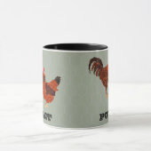 納屋周囲の庭の鶏 マグカップ (中央)