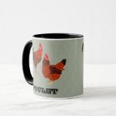 納屋周囲の庭の鶏 マグカップ (正面左)