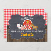 納屋周囲の庭の黒板フレームの誕生日のサンキューカード サンキューカード (正面/裏面)