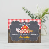 納屋周囲の庭の黒板フレームの誕生日のサンキューカード サンキューカード (スタンド正面)