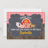 納屋周囲の庭の黒板フレームの誕生日のサンキューカード サンキューカード (正面)