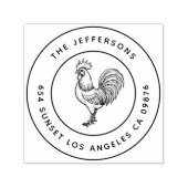 納屋周囲の庭はっきりしたシックなルースターファミリーアドレス セルフインキングスタンプ (デザイン)