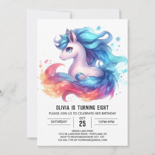 納屋周囲の庭カスタムホース誕生日 招待状 (正面)