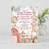 納屋周囲の庭キュートボーイファーム2nd誕生日招待状 招待状 (スタンド正面)