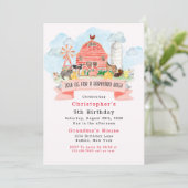 納屋周囲の庭バッシュファームアニマルズ5thバースデーパーティー 招待状 (スタンド正面)