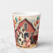 納屋周囲の庭バッシュ紙カップ🐮🐷 紙コップ (裏面)