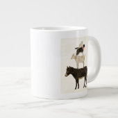 納屋周囲の庭バッド – ロバ、ヤギ、犬、猫 ジャンボコーヒーマグカップ (正面右)