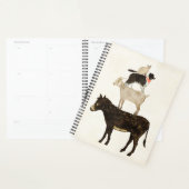 納屋周囲の庭バッド – ロバ、ヤギ、犬、猫 プランナー手帳 (ディスプレー)