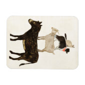 納屋周囲の庭バッド – ロバ、ヤギ、犬、猫 マグネット (横)