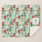 納屋周囲の庭パターンファーム動物かわいい子供たち シェルパブランケット (正面(横))