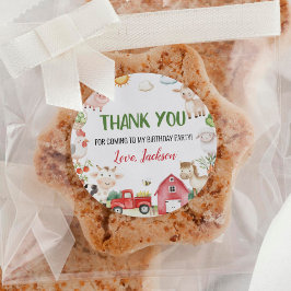 納屋周囲の庭ファームアニマルズ誕生日 ラウンドシール