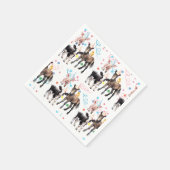 納屋周囲の庭ファームアニマルズ1歳の誕生日 スタンダードカクテルナプキン (角)