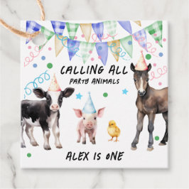 納屋周囲の庭ファームアニマルズ1歳の誕生日 フェイバータグ