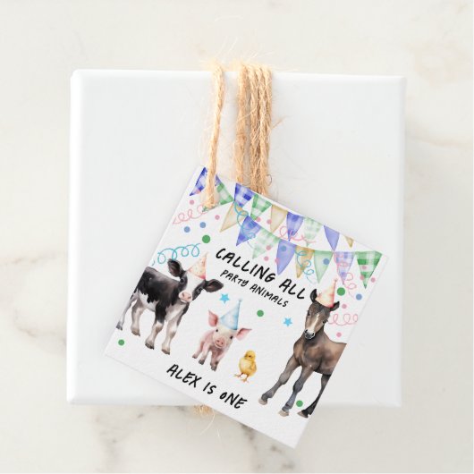 納屋周囲の庭ファームアニマルズ1歳の誕生日 フェイバータグ (インサイチュ)