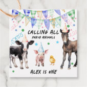 納屋周囲の庭ファームアニマルズ1歳の誕生日 フェイバータグ (正面)