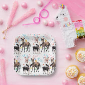 納屋周囲の庭ファームアニマルズ1歳の誕生日 ペーパープレート (パーティー)