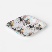 納屋周囲の庭ファームアニマルズ1歳の誕生日 ペーパープレート (傾斜あり)