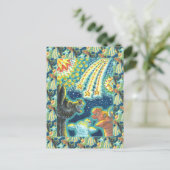 納屋周囲の庭ファーム動物オン7月4日おもしろいかわいい シーズンポストカード (スタンド正面)