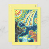 納屋周囲の庭ファーム動物オン7月4日おもしろいかわいい シーズンポストカード (正面/裏面)