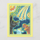 納屋周囲の庭ファーム動物オン7月4日おもしろいかわいい シーズンポストカード (正面)