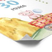 納屋周囲の庭ファーム動物誕生日マイルストーンサイン ポスター (角)