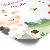 納屋周囲の庭ファーム動物誕生日マイルストーンサイン ポスター (角)