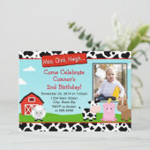 納屋周囲の庭ファーム誕生日招待状5x7フォトカード 招待状 (スタンド正面)