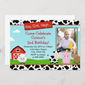 納屋周囲の庭ファーム誕生日招待状5x7フォトカード 招待状 (正面/裏面)