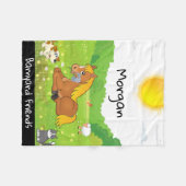 納屋周囲の庭フレンズポニー、ネコ、犬、鶏肉、子羊 フリースブランケット (正面(横))