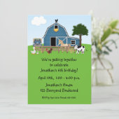 納屋周囲の庭フレンド，グリーン，誕生日招待状 招待状 (スタンド正面)