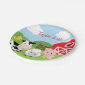 納屋周囲の庭ボーイバースデーパーティー紙プレート（青） ペーパープレート (アングル)