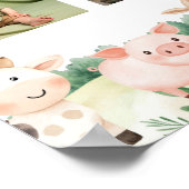 納屋周囲の庭動物の最初の年フォトマイルストーンポスター ポスター (角)