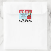 納屋周囲の庭動物の誕生日パーティーの好意ラベル スクエアシール (バッグ)