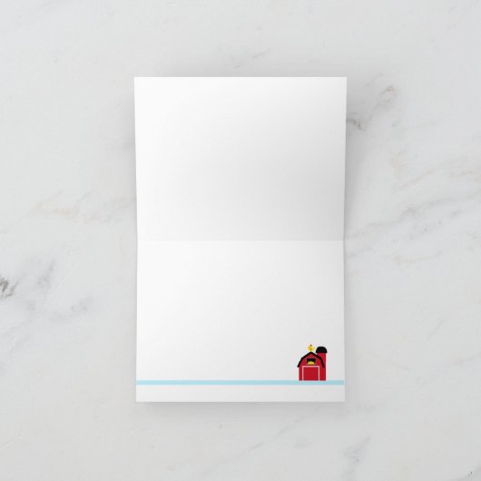 納屋周囲の庭動物は誕生日メッセージカードの感謝していしています サンキューカード (内部)