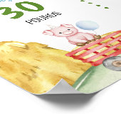 納屋周囲の庭動物初年度フォトマイルストーンポスター ポスター (角)