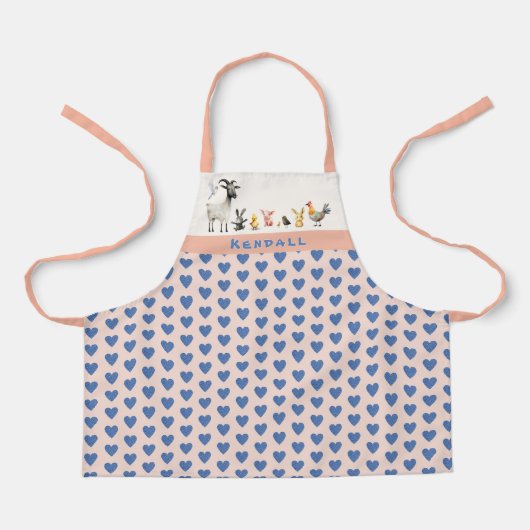 納屋周囲の庭動物子供の名前よだれかけエプロン エプロン (正面)