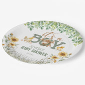 納屋周囲の庭動物男の赤ちゃんベビーシャワー ペーパープレート (アングル)