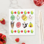 納屋周囲の庭動物誕生会 スタンダードランチョンナプキン (インサイチュ)