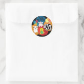 納屋周囲の庭動物誕生会 ラウンドシール (バッグ)