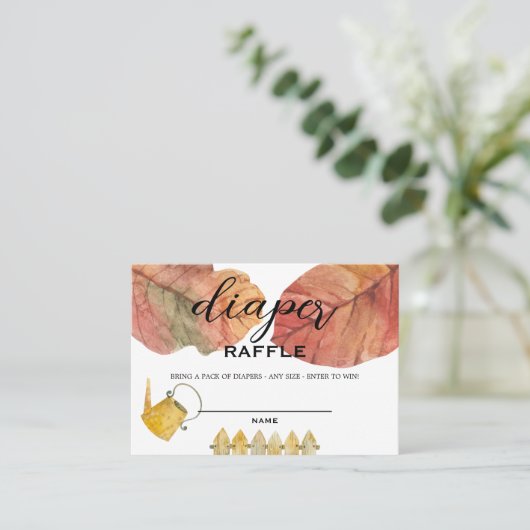 納屋周囲の庭動物 – 納屋 – おむつラッフルインサートカード プレイスカード (スタンド正面)