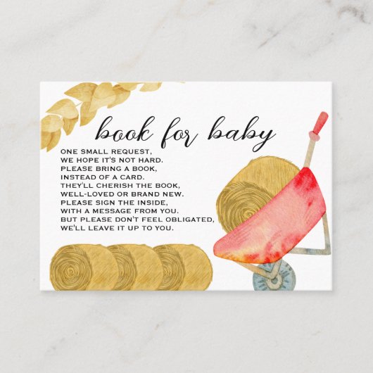 納屋周囲の庭動物 – 納屋 – ベビー挿入カード用の本 プレイスカード (正面)