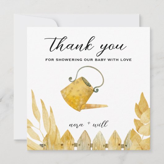 納屋周囲の庭動物 – 納屋 – 赤ちゃんシャワーサンキューカード サンキューカード (正面)