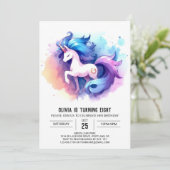 納屋周囲の庭編集可能ホース誕生日 招待状 (スタンド正面)