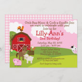 納屋周囲の庭誕生日の招待 招待状 (正面/裏面)