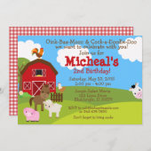 納屋周囲の庭誕生日の招待 招待状 (正面/裏面)